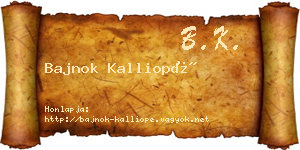 Bajnok Kalliopé névjegykártya